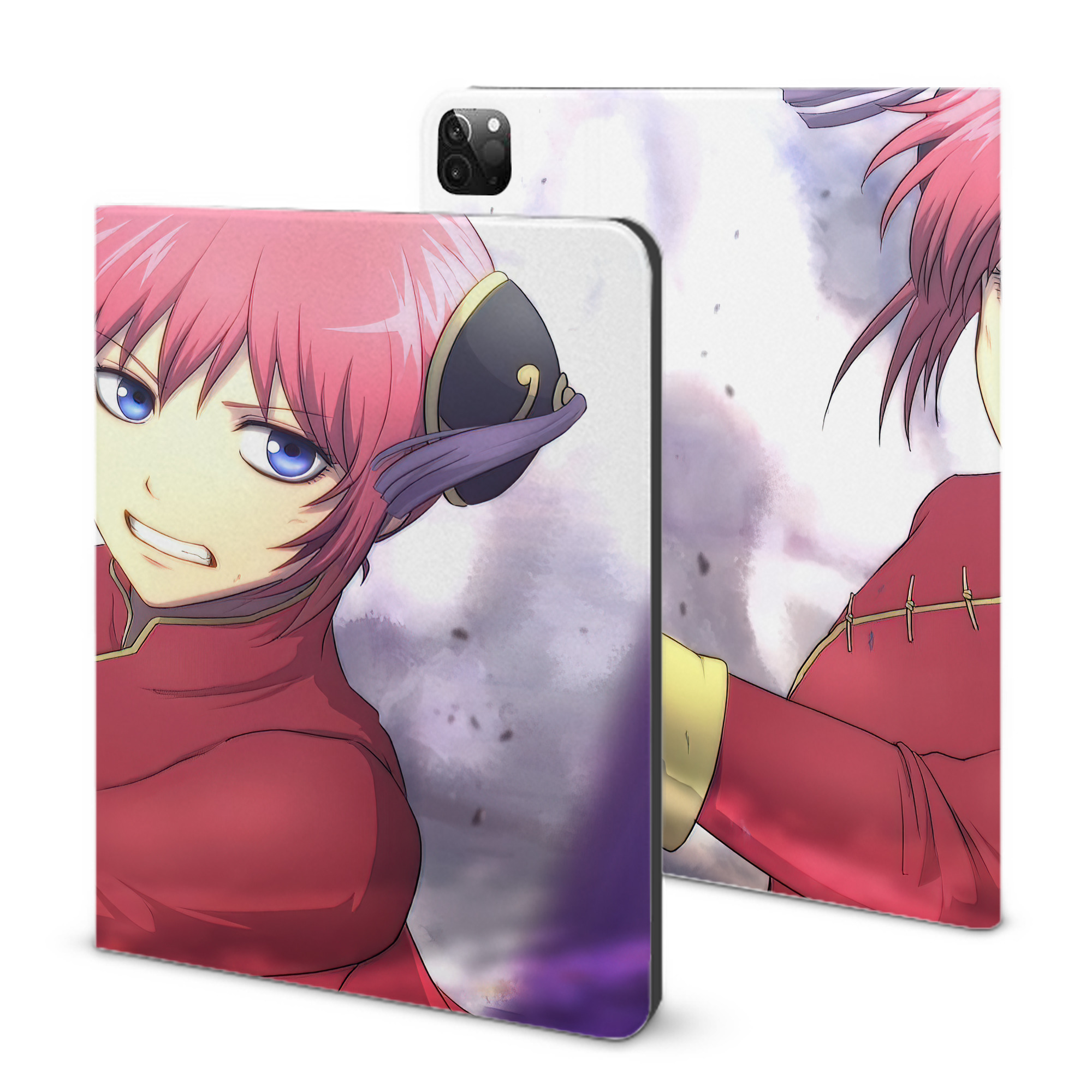 （画像用） ぎんたま 坂田銀時（さかたぎんとき） 神楽 志村新八（しむら しんぱち） GINTAMA Sakata Gintoki Kagura Shimura Shinpachi IPadケース ペンホルダー付き ブックスタイルデザイン